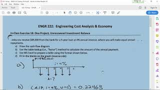 ENGR 222 - Class 18 (25 Feb 2019) Unrecovered Investment Balance