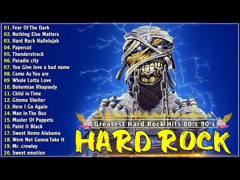 Classic Hard Rock Songs 80s 90s 🔥 Metallica, Nirvana, Bon Jovi, ACDC, Guns N' Roses, Evanescence