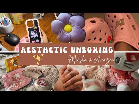 Meesho & Amazon Pink Aesthetic Items Haul Under ₹500 | Deyga Chennai Outlet Visit & Unboxing