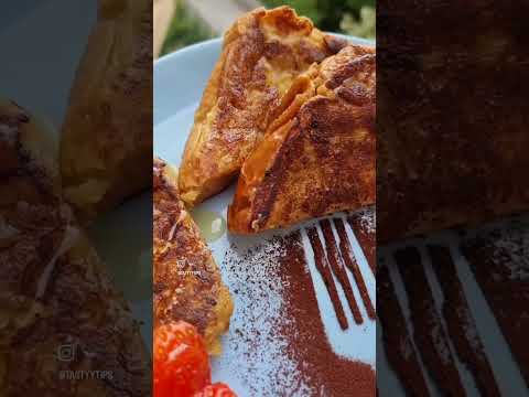 Hearty Brioche French Toast with heart-shaped Strawberries 🫶🏻🍓