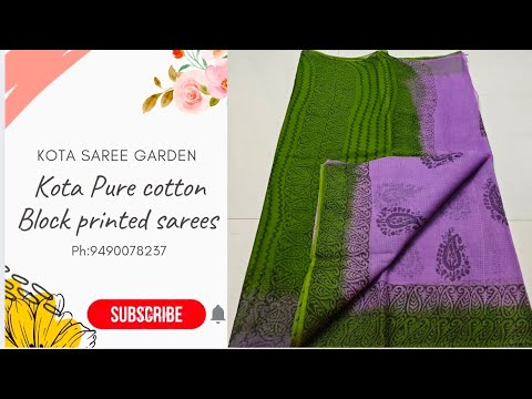 🆕 Pure cotton Kota Block printed Sarees.ph:9490078237 #wholesalekota #Kotasarees #dailywear #blog