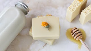 Calendula, honey & oat milk soap🌼🍯🥛 Homemade natural soap recipe