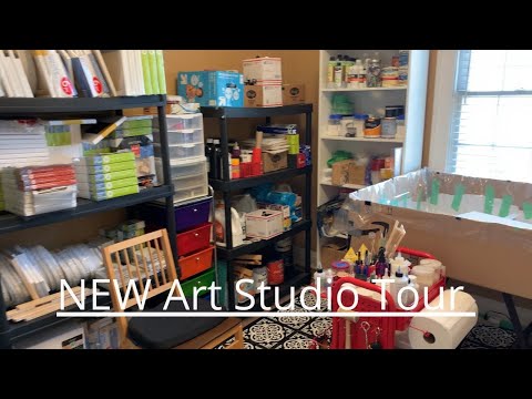 #199 NEW Art Studio Tour | Acrylic Pour Painting | Abstract | Fluid Painting