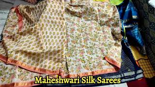 Maheshwari Silk Sari  ।। Pretty Colours 🌹🌹।। Free shipping ।। Silk sarees collection ।। Part 245