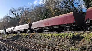 Class 66068 seen at Ystrad Mynach 11/12/23