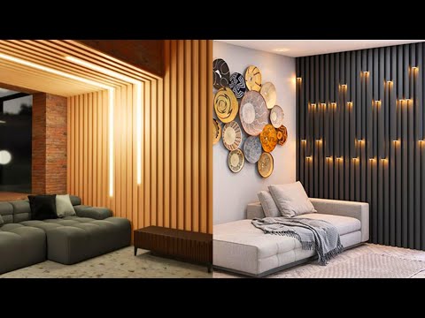 PVC Wall Panel Design | Living Room Wooden Wall Panels |Bedroom Background Wall Panel Installation