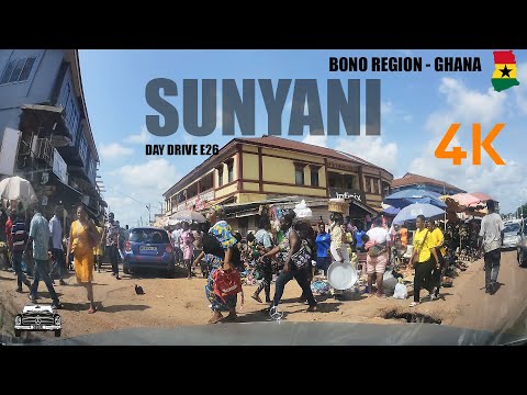 Sunyani Day Drive E26 From South Ridge To Market in the Bono Region Ghana 4K