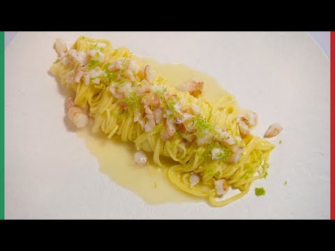 Luxurious pasta with shrimp and lemon【Tagliolini con gamberi e limone】