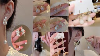 Pearl earrings designs/beautiful Korean earrings designs 2023/Top trending earrings design/ #fashion