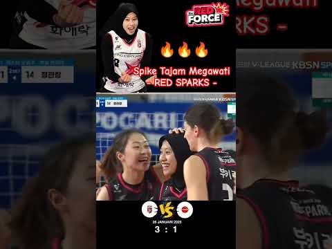 Spike Tajam Megawati Saat Red Sparks Melawan Ai Pepper (26 Jan 2025)