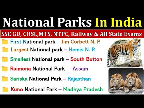 National Parks In India | National Park Of All States | राष्ट्रीय उद्यान | National Parks GK MCQs |