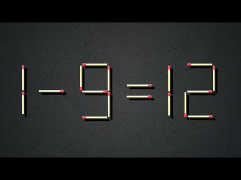 Turn the wrong equation into correct | Matchstick puzzle 1-9=13