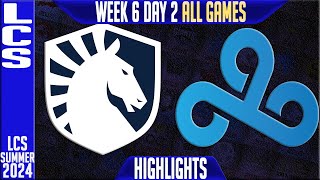 TL vs C9 Highlights ALL GAMES | LCS W6D2 Summer 2024 | Team Liquid vs Cloud9 Week 6 Day 2