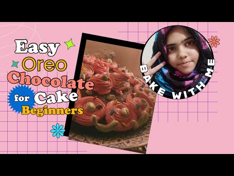 Oreo cake without oven *Bake with me for the first time*  + decorating the 🎂 || Nimra M