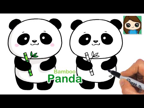 How to Draw a Panda with Bamboo 🐼