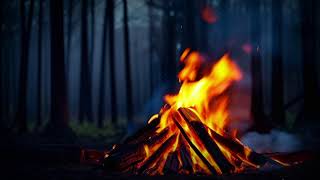 Cozy Campfire in the forest , Relaxing FIRE Sounds for sleep and Meditation