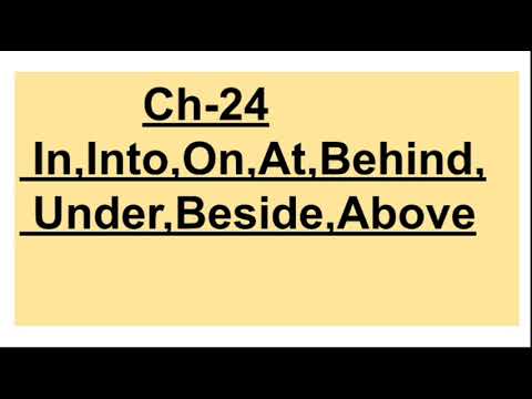 Ch-24|In,Into,On,At,Behind,Under,Beside,Above