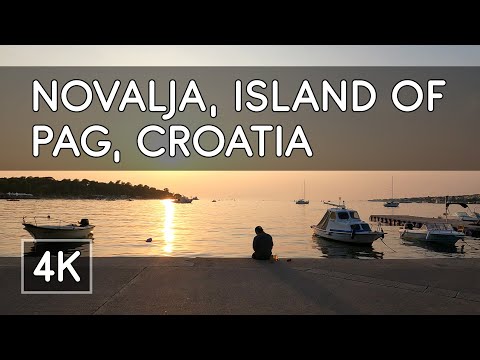 Walking Tour: Novalja, Island of Pag, Croatia - 4K UHD Virtual Travel