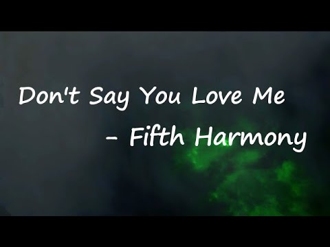 Fifth Harmony - Don't Say You Love Me (Lyrics)