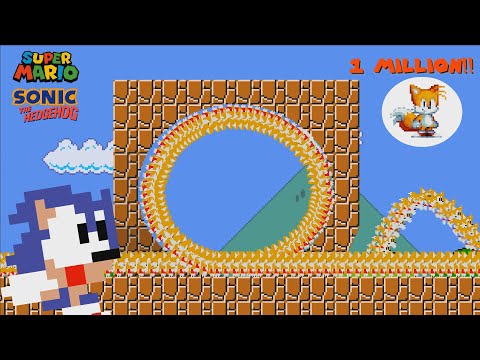 9999 Tails at Once in Super Mario Bros 🍄🌀💨 (Sonic rescues Tails)