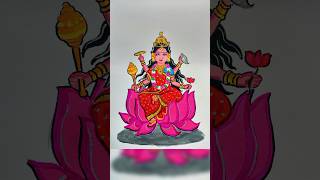 Siddhidatri mata drawing 🌺🌿🙏😊🐚#shorts//Plz like and subscribe.