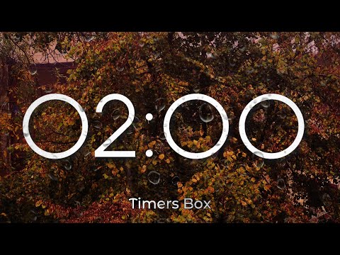 2 Minute Timer with Autumn Heavy Rain and Alarm 🍂🌧️