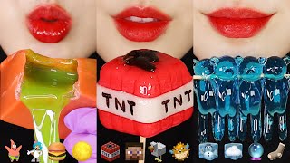 11MINUTES EMOJI EATING ASMR FOR SLEEP, MINECRAFT FOOD, WAX CANDY HONEY JELLY ASMR 🐔