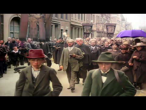 Germany 1920s in color, Cologne to Kevlaar  [60fps,Remastered] w/sound design added