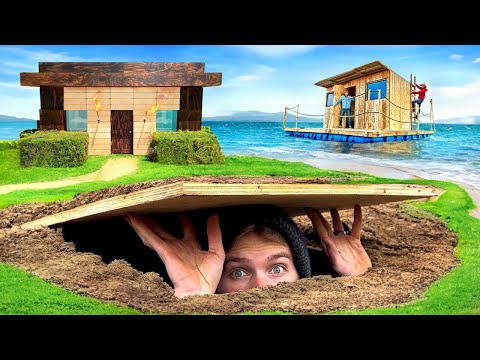 Surviving in EPIC Homemade Survival Shelters!