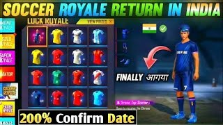 Jersey Royale Return Date Confirm/Jersey Royale Kab Aayega/Soccer Royale Return/ New Event Free Fire