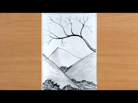 How to Draw a simple Landscape - Easy Pencil Drawing