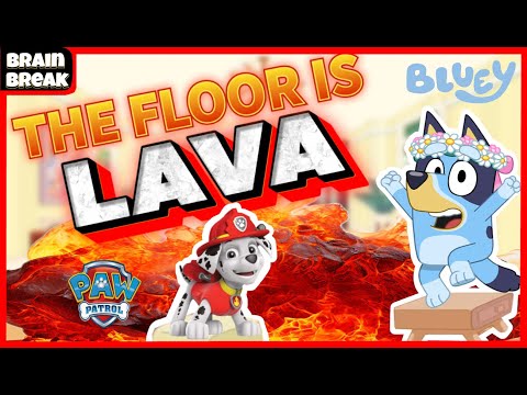 Floor is Lava Brain Break | Bluey VS Paw Patrol | Dance Party