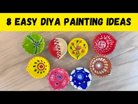 8 Easy Diya Painting Ideas | Easy clay diya painting ideas for diwali