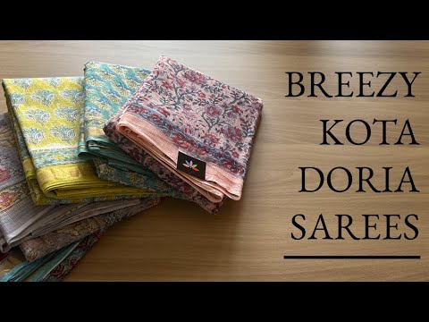 Detailed Video - Handblock Printed Kota Doria Sarees | Shop on www.fabk.in