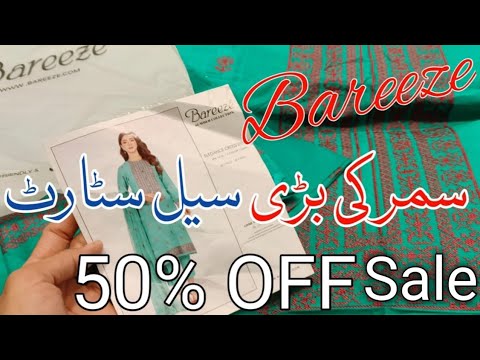 bareeze summer sale today 50% off