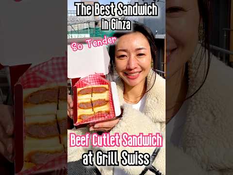 A Japanese lady shares the best Beef Cutlet Sandwich at Grill Swiss in Ginza