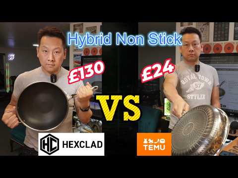 Hexclad alternative? TEMU cheap pan vs Hexclad expensive hybrid non stick review by Benson Chik