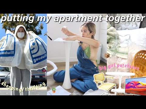 shopping for my new LA apartment: new furniture, plants, decor, big girl purchases, moving vlog #6 📦