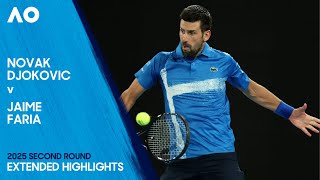 Novak Djokovic v Jaime Faria Extended Highlights | Australian Open 2025 Second Round