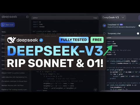 DeepSeek-V3 (Fully Tested) : RIP 3.5 Sonnet & O1! This Opensource Model Beats Claude 3.5 Sonnet!