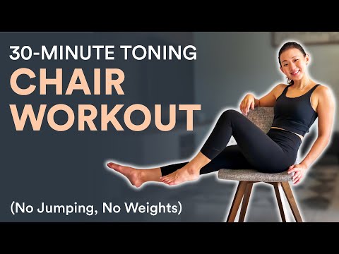 30-Minute Toning Chair Workout (No Jumping, No Weights) | Joanna Soh