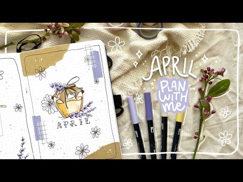 PLAN WITH ME ~ Bullet Journal Setup April 2021 ~ Honey & Lavender