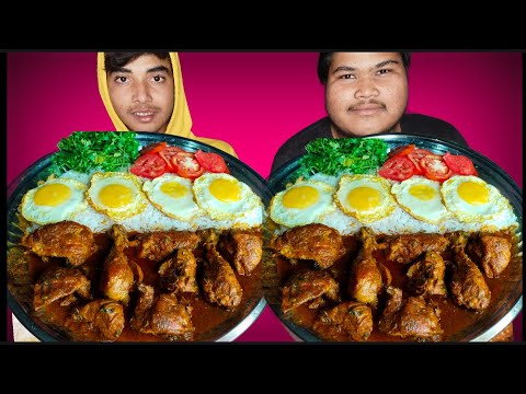 Egg Poach & Spicy Chicken Curry With Rice Eating Challenge || Food Competition ||AHFOODCHALLENGE ||