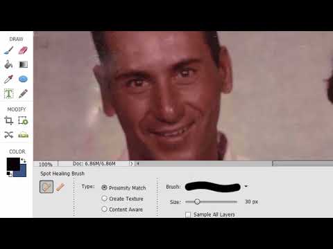 Repairing scanned and damaged photos in Photoshop Elements 2023