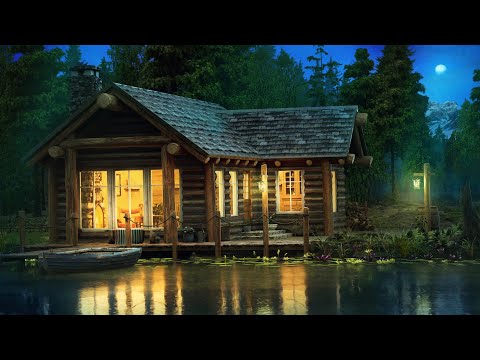 Log Cabin in The Woods - Nature Sounds at Night to Relax Your Mind, Sleep, and Meditation