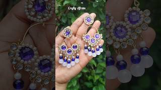 trending and beautiful 🤩 earrings tutorial 😱😍#trending #shortsfeed #diyearings #craftyafreen #shorts