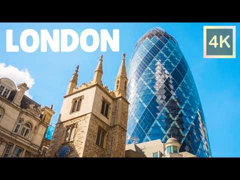 London Walk, CITY OF LONDON — Walking Tour 4K 🇬🇧