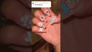 My melody nails for cute subscriber #longnails #shortnails #beautytips #tugbeauty&more #nailart 🩷🤍