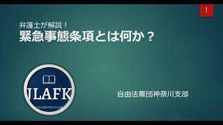 【弁護士が解説！たった１０分強でわかる】緊急事態条項とは何か？（長谷川拓也弁護士）