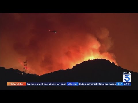 More than 40,000 total acres burning in SoCal; investigators look at possible causes - Monday 7 p.m.